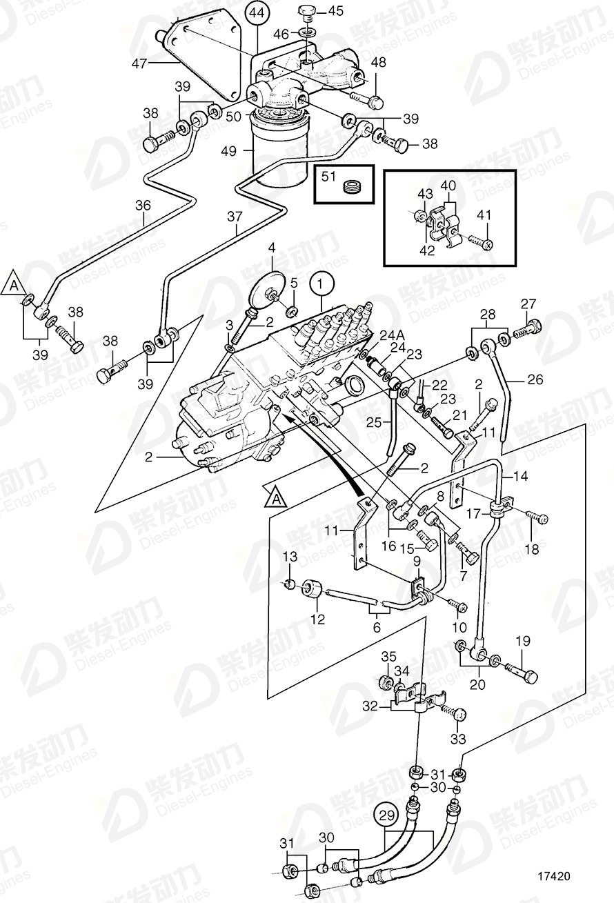 VOLVO Injection pump 3803713 Drawing